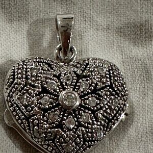 Holiday gift. Elegant Sterling Silver Heart locket Pendant